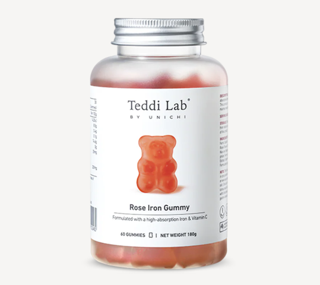 Unichi玫瑰紅棗富鐵小熊軟糖60粒